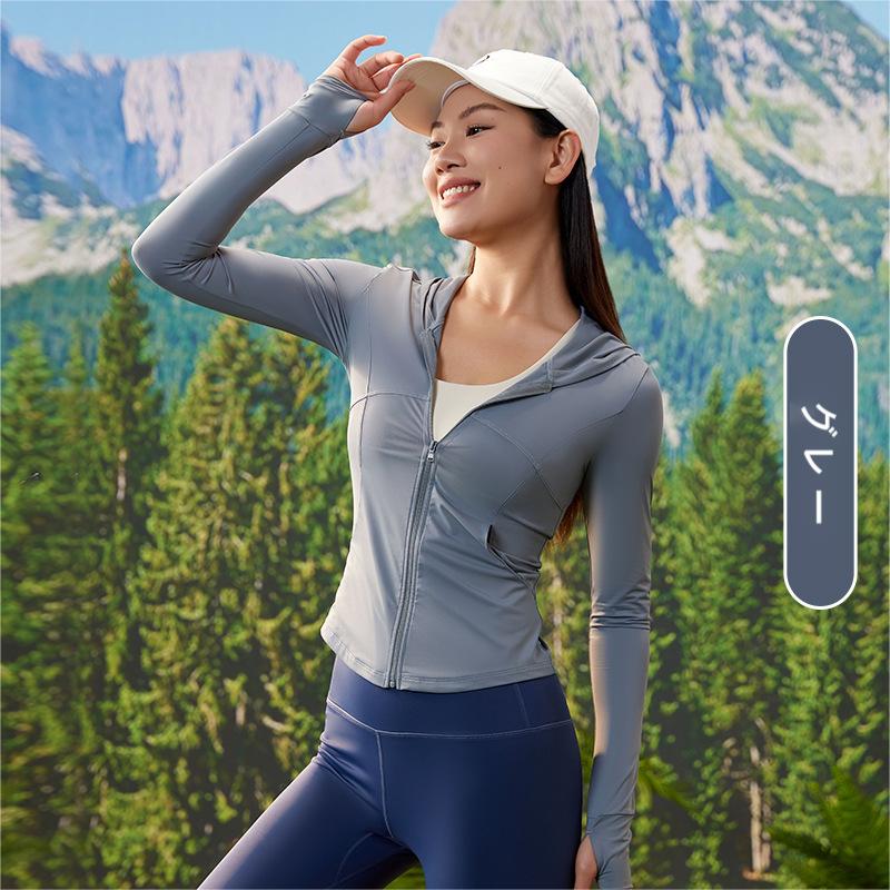 新しい UPF50+ 日焼け防止服、薄手、速乾性、通気性、抗 UV、アイスセンスの女性用フード付き日焼け止め服