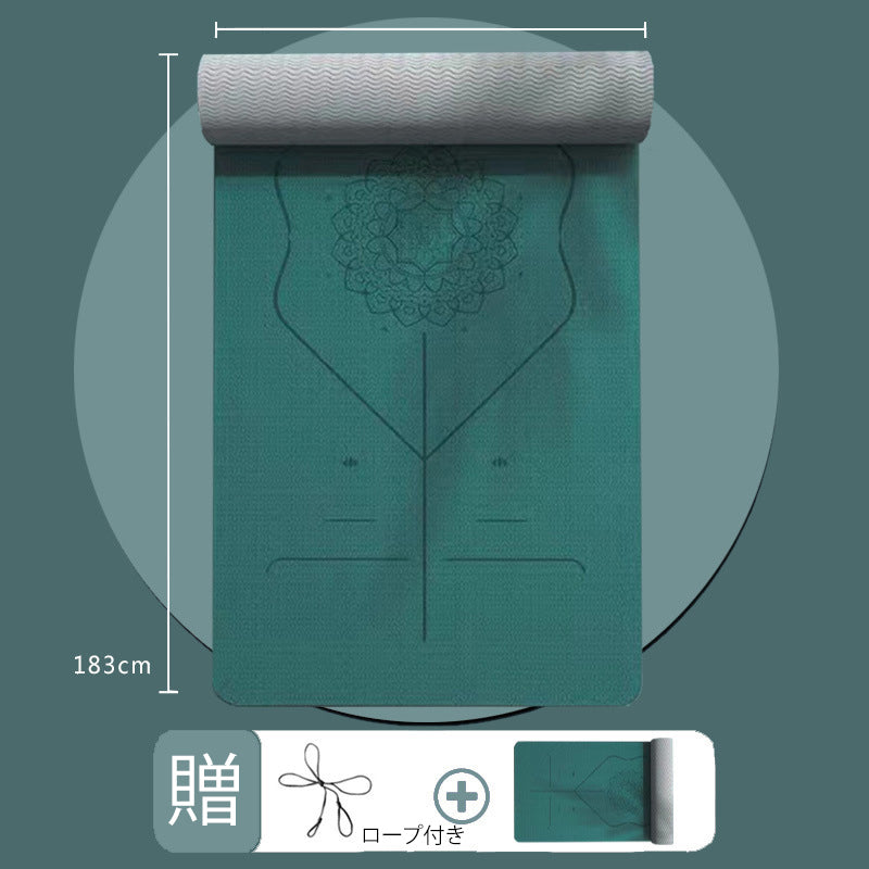 ヨガマット TPE 6mm 幅広 ポジションライン入り トレーニングマット エクササイズマット おすすめ ストレッチ ホットヨガ ピラティス ダイエット エクササイズ 8色選択可