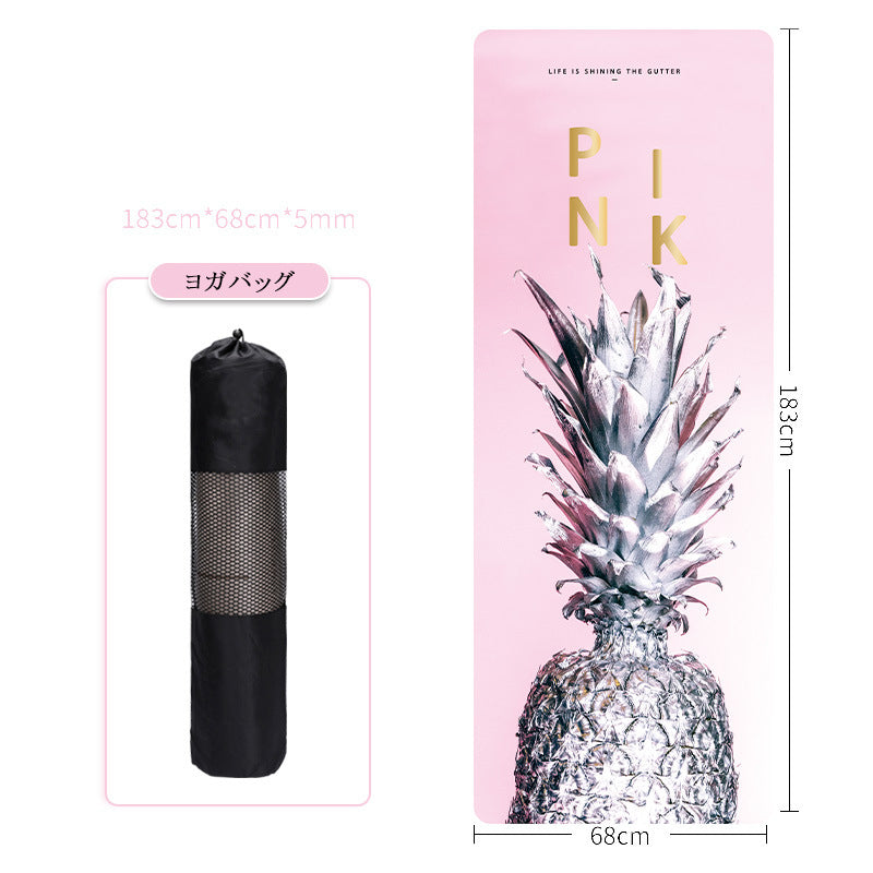 ヨガマット 5mm かわいい クッション性 プリント ダイエット器具 体幹トレーニング 滑り止め ニトリ ゴム 抗菌 ケース バンド 付き 厚手 ピラティスマット 筋トレ ストレッチマット エクササイズマット おすすめ 軽量 幅広 大判 柔らかい
