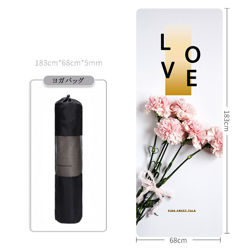 ヨガマット 5mm かわいい クッション性 プリント ダイエット器具 体幹トレーニング 滑り止め ニトリ ゴム 抗菌 ケース バンド 付き 厚手 ピラティスマット 筋トレ ストレッチマット エクササイズマット おすすめ 軽量 幅広 大判 柔らかい