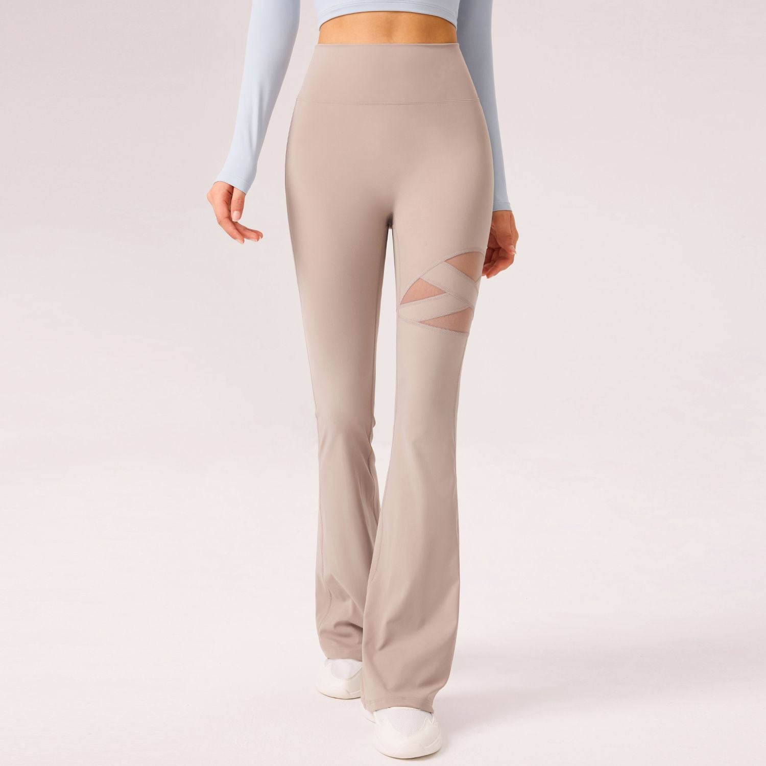 ヨガレギンス 美尻 美脚 ヒップアップ 着圧 シームレス タイツ ストレッチ フレアパンツ メッシュ フィットネス ピラティス ハイウエスト きれいめ 骨格ストレート 全4色