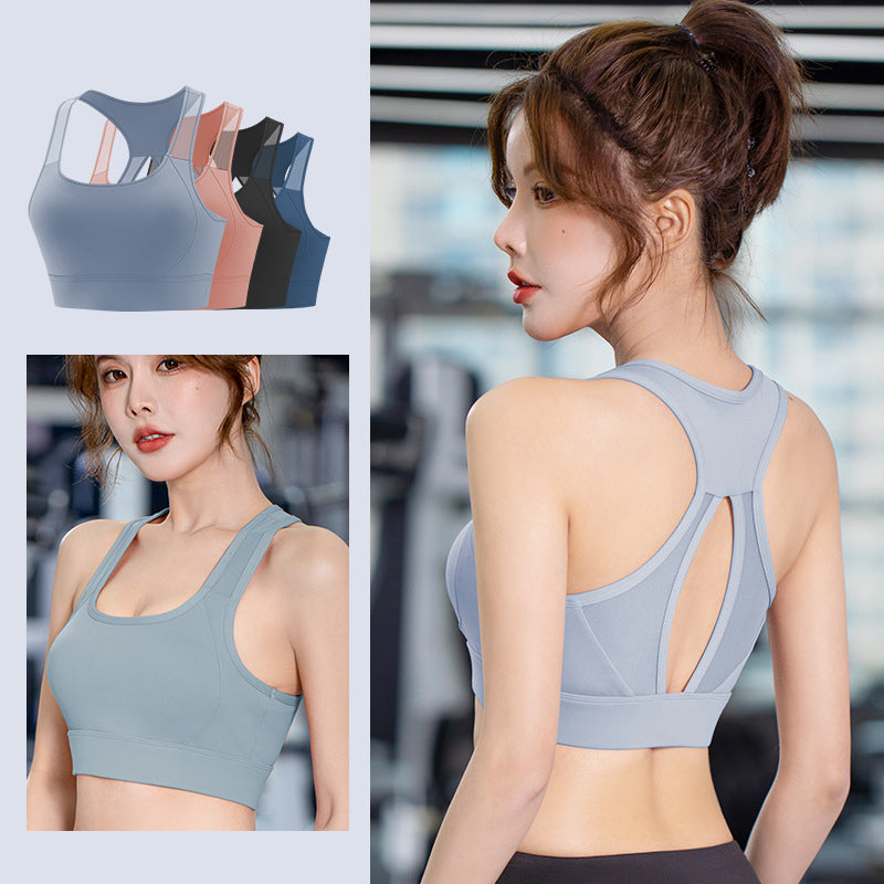 Bra top, yoga top, U-neck, with cups, wide shoulder straps, no wires, 8 colors, breathable, tulle, switching, thin, sweat-absorbing, quick-drying, open back, super flattering, pretty, cute for adults, fitness, sports, Pilates, running, large sizes, S~XXL