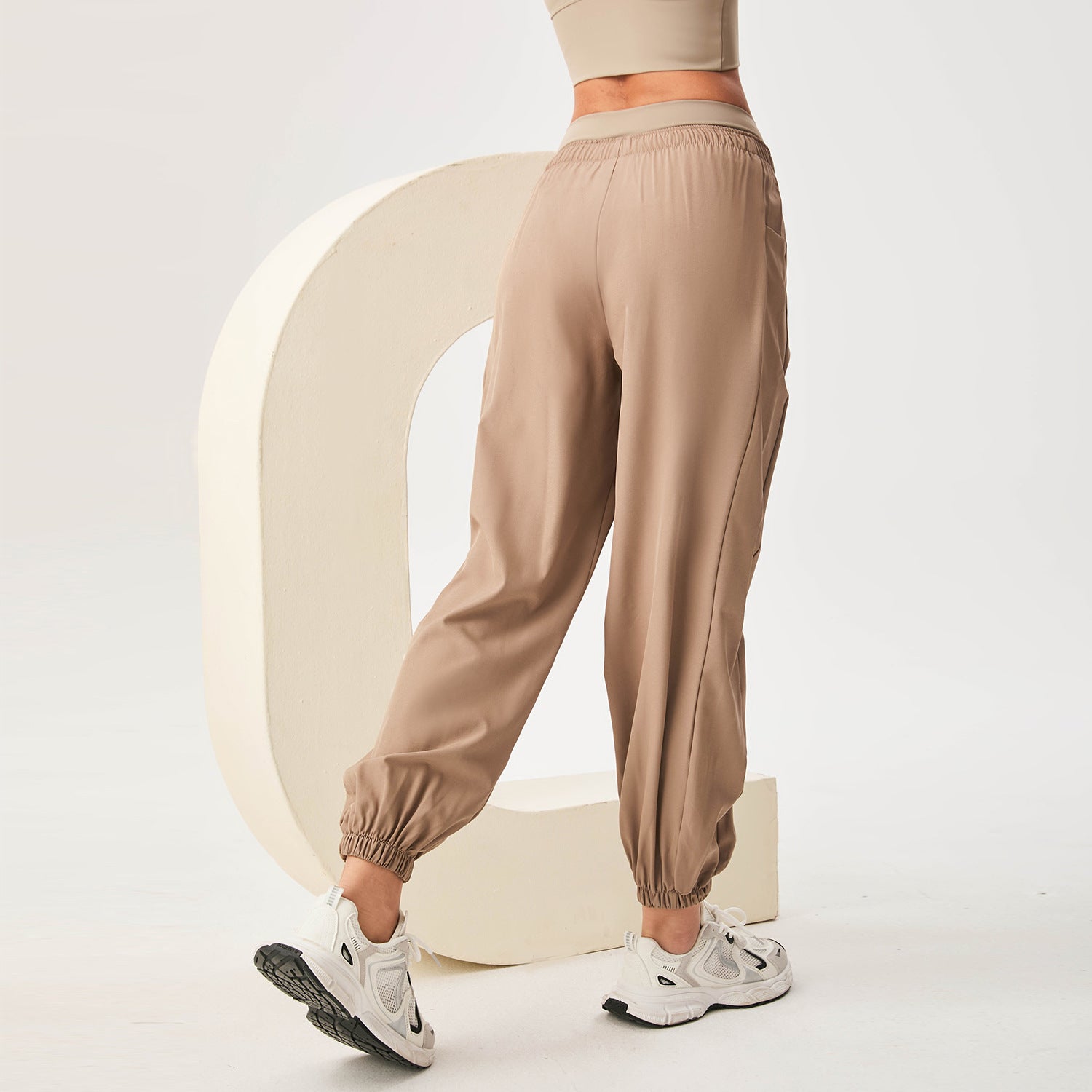 ヨガパンツ ポケット付き ハイウエスト 裾ゴム ストレッチ リラック