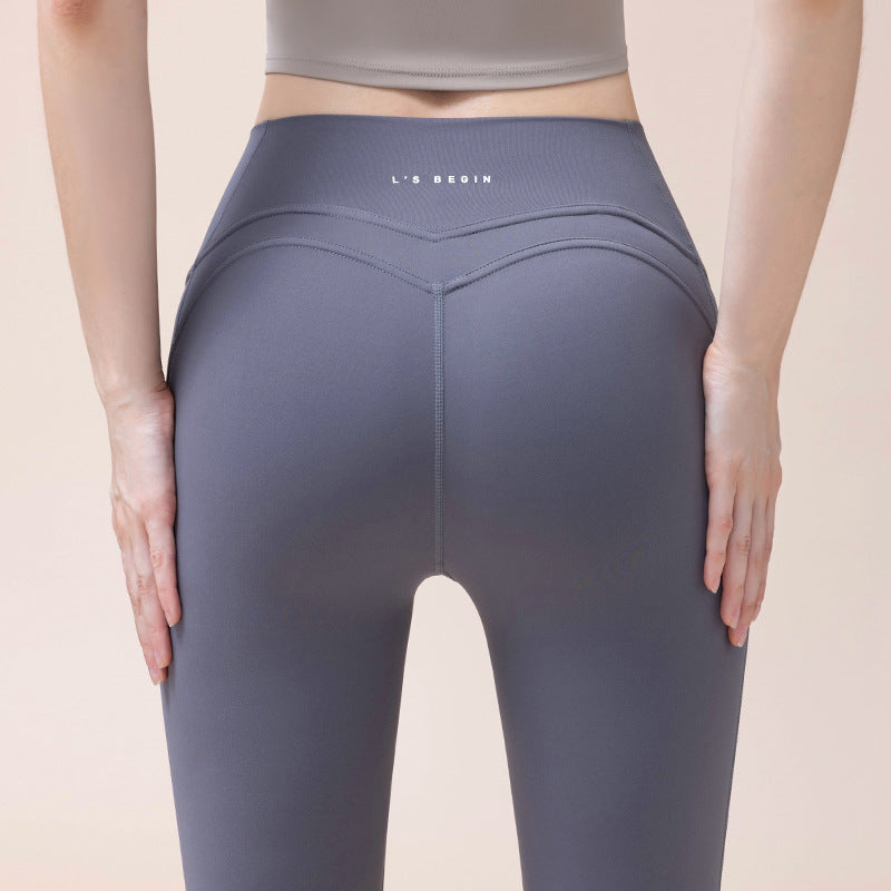 New Double-Sided Brushed Seamless Nude High Waist Nylon Fitness Yoga Pants Outdoor Running Sports Yoga Clothes for Women