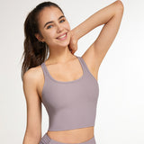 Bra top, yoga top, sleeveless, U-neck, open back, plain, sports, simple, women's, cute, S~XL