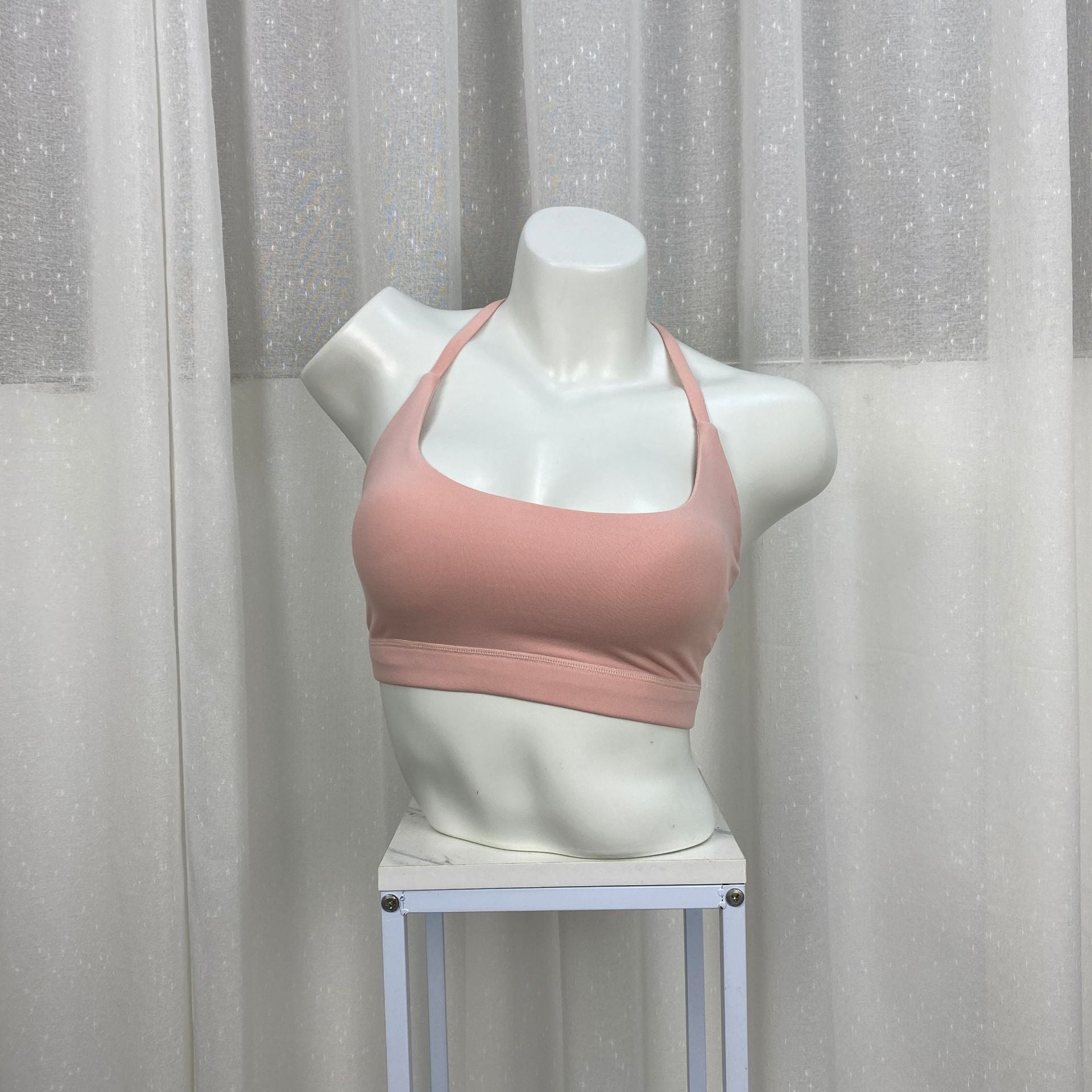 Yoga top, bra top, U-neck, 2 colors to choose from, with cups, no wires, breathable, thin, quick-drying, sweat-absorbent, super flattering, open back, sweet, simple, stylish, slim, pretty, sexy, S~L