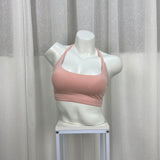 Yoga top, bra top, U-neck, 2 colors to choose from, with cups, no wires, breathable, thin, quick-drying, sweat-absorbent, super flattering, open back, sweet, simple, stylish, slim, pretty, sexy, S~L