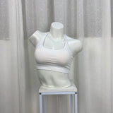 Yoga top, bra top, U-neck, 2 colors to choose from, with cups, no wires, breathable, thin, quick-drying, sweat-absorbent, super flattering, open back, sweet, simple, stylish, slim, pretty, sexy, S~L