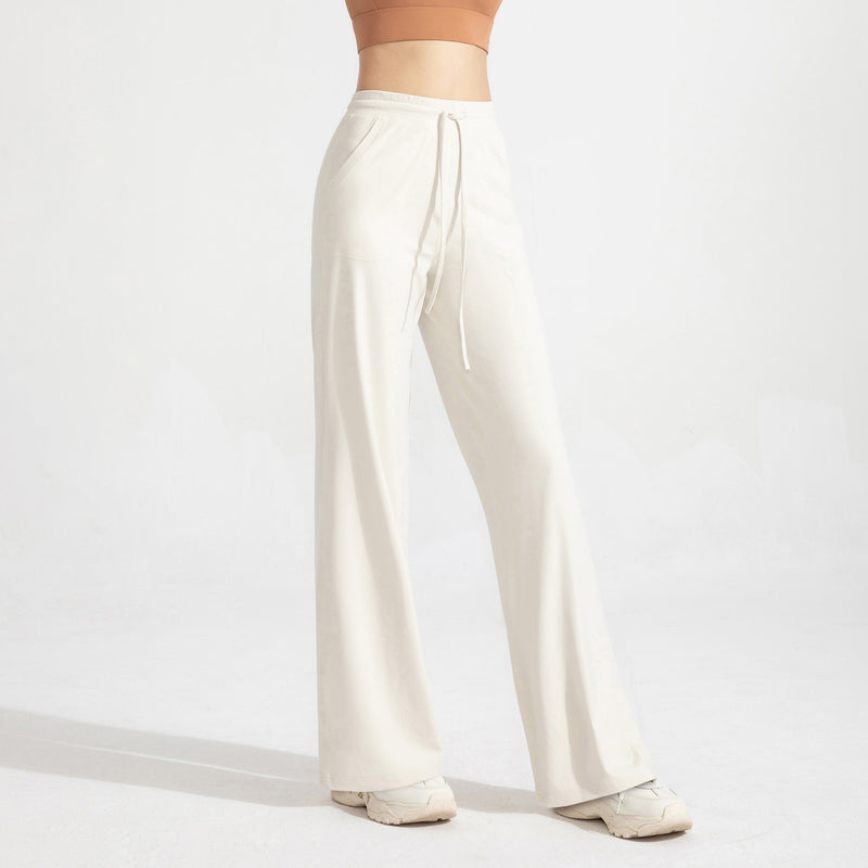 Yoga pants, jogger pants, gaucho pants, beautiful legs, with pockets, drawstring, ribbon, stylish, loose, high waist, soft, casual, chubby, 4 colors, sports, fitness, Pilates, running, S-XL