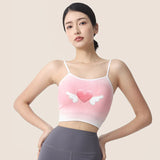 ヨガ ブラトップ カップ付き 背中開き ブラジャー パッド入り インナー ワイヤーなし 吸汗速乾 ストレッチ おしゃれ 可愛い カラフル 全11色 スポーツ フィットネス ピラティス  F