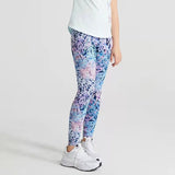 Yoga leggings, printed, 2 colors to choose from, for kids, juniors, children, high waist, color combination, sports, breathable, quick drying, sweat absorbing, elegant, stylish, slimming, retro, beautiful, 3-11 years old, S~XL