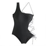 One-piece swimsuit, sexy for adults, Ins-style bustier, slimming, sexy, openwork, padded, S~XL