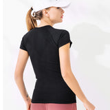 Short sleeve yoga top, round neck, thin, sports, comfortable, sexy, yoga wear, women's, S~L
