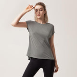 Short sleeve yoga top, quick drying, sports, fitness, 3 colors available, women's, slimming effect♡, loose, sexy, S~XL