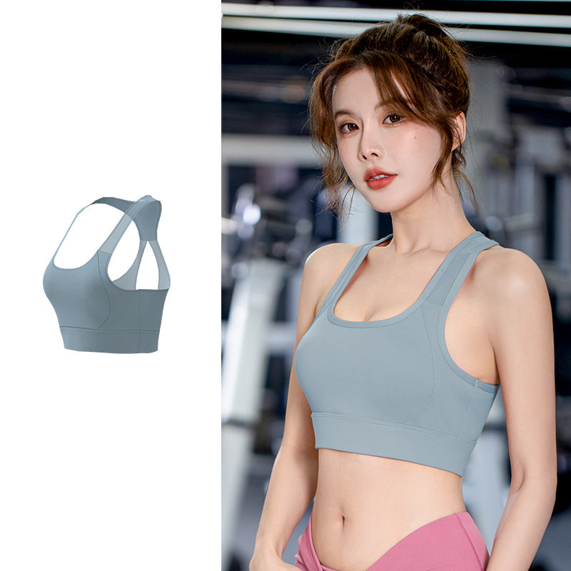 Bra top, yoga top, U-neck, with cups, wide shoulder straps, no wires, 8 colors, breathable, tulle, switching, thin, sweat-absorbing, quick-drying, open back, super flattering, pretty, cute for adults, fitness, sports, Pilates, running, large sizes, S~XXL