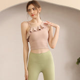 Camisole Yoga Top Padded Underwire Sleeveless Solid Gym Wear Women's Cute S~XL