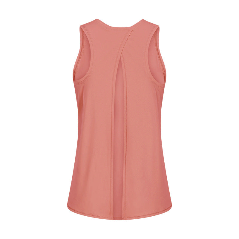 Camisole Yoga Top Round Neck Sleeveless Solid Color Lightweight Casual Easy to Match 4~12