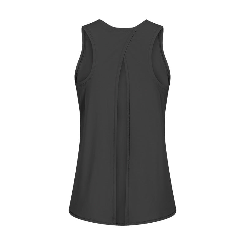 Camisole Yoga Top Round Neck Sleeveless Solid Color Lightweight Casual Easy to Match 4~12