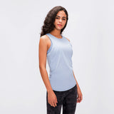 Camisole Yoga Top Round Neck Sleeveless Solid Color Lightweight Casual Easy to Match 4~12