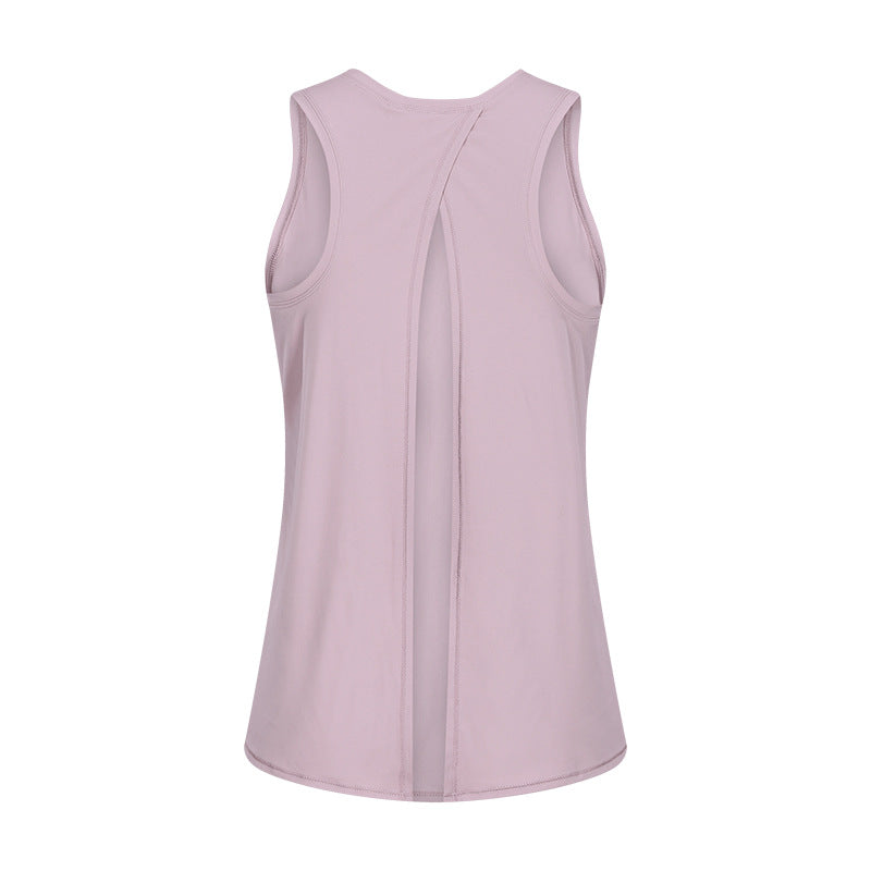 Camisole Yoga Top Round Neck Sleeveless Solid Color Lightweight Casual Easy to Match 4~12