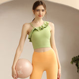 Camisole Yoga Top Padded Underwire Sleeveless Solid Gym Wear Women's Cute S~XL