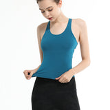 Camisole, yoga top, bare top, sleeveless, padded, plain, sports, quick-drying, charming, fashionable, sexy for adults ~ S~XL