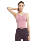 Camisole, yoga top, bare top, sleeveless, padded, plain, sports, quick-drying, charming, fashionable, sexy for adults ~ S~XL
