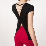 Short sleeve yoga top, quick drying, sports, fitness, 3 colors available, women's, slimming effect♡, loose, sexy, S~XL