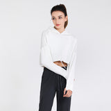 Long sleeve yoga top, solid color, drawstring, sports, casual, sweet, stylish, S~XL