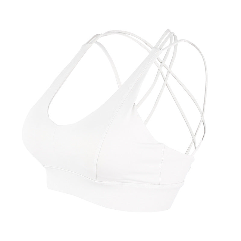 Yoga tops, bra tops, U-neck, pads, no wires, 3 colors to choose from, high waist, breathable, quick drying, sweat absorbent, sports, super flattering, open back, Korean style♥, retro, pretty, easy to match, cute, fashionable, S~XL