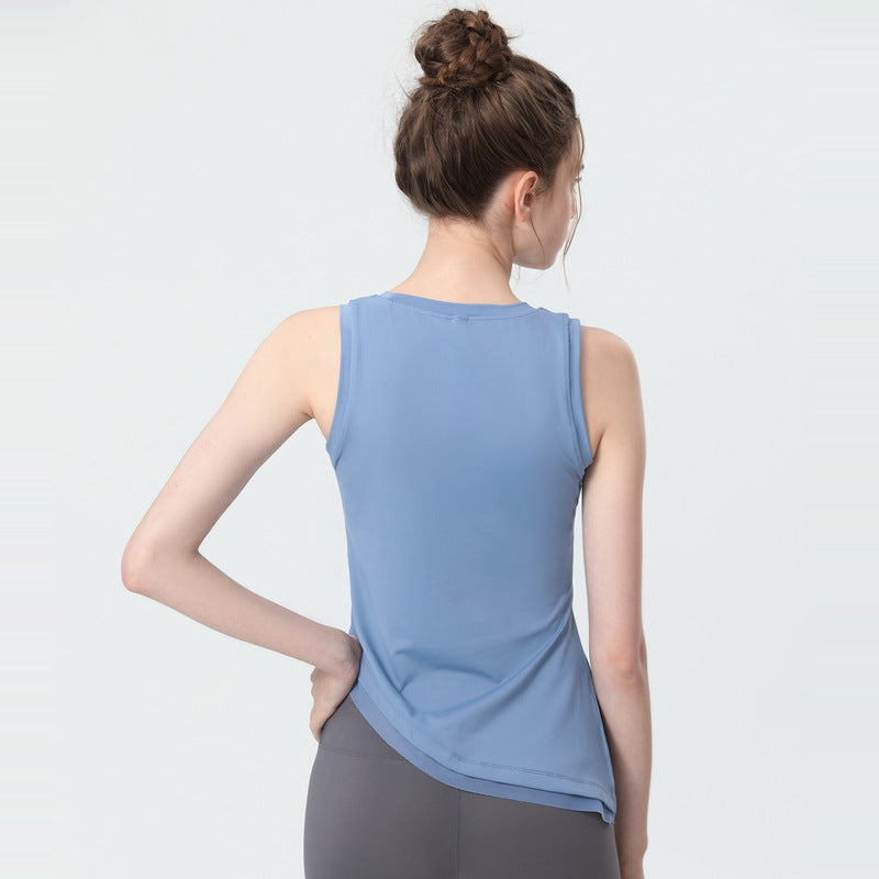 Yoga tops, round neck, 4 colors to choose from, sports, fitness, belly cover, durable, stylish, simple, easy to match, trendy, stylish, luxurious, great value, S~XL