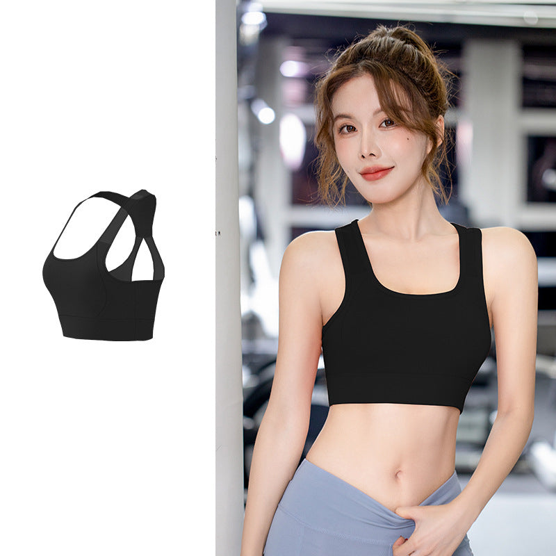 Bra top, yoga top, U-neck, with cups, wide shoulder straps, no wires, 8 colors, breathable, tulle, switching, thin, sweat-absorbing, quick-drying, open back, super flattering, pretty, cute for adults, fitness, sports, Pilates, running, large sizes, S~XXL