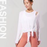 Long sleeve yoga top, round neck, long sleeve, solid color, fitness, sports, full of temperament, training, women's, S~L