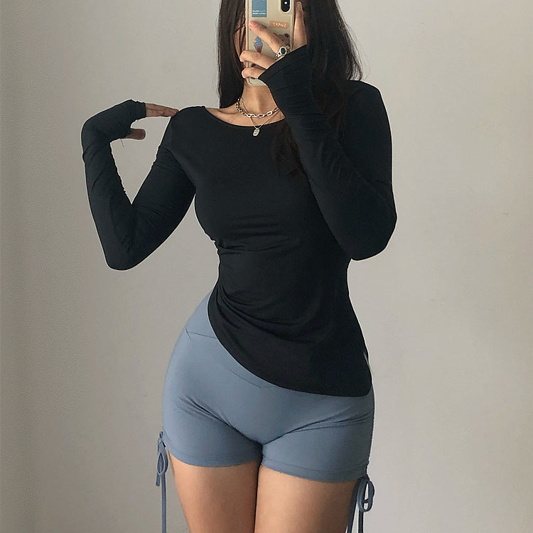 Yoga top, long sleeve, V-neck, solid color, 3 colors to choose from, fitness, sports, breathable, quick-drying, double-sided, sexy, very popular, best-selling, luxurious, S~L