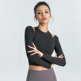 Yoga tops, long sleeves, slim, round neck, solid color, 4 colors to choose from, thin, fitness, super flattering, cute, feminine, pretty, S~XL