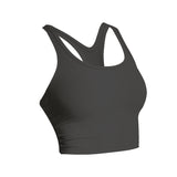 Bra top, yoga top, sleeveless, U-neck, open back, plain, sports, simple, women's, cute, S~XL