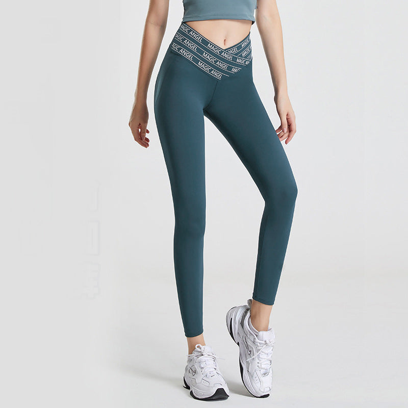 Yoga bottoms, leggings, print, 5 colors to choose from, high waist, contrasting, breathable, sweat absorbent, quick drying, thin, belly cover, hip lift, retro, slim, easy to match, sexy, fashion, this season's trend, S~XXL