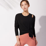 Long sleeve yoga top, round neck, long sleeve, solid color, fitness, sports, full of temperament, training, women's, S~L