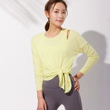 Long sleeve yoga top, round neck, long sleeve, solid color, fitness, sports, full of temperament, training, women's, S~L