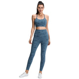 Bra Top, Yoga Set, U-neck, Print, 5 Colors to Choose From, High Waist, Breathable, Sweat Absorbent, Quick Drying, Elastic Waist, Hip Lift, Running, Sports, Super Enhanced, Slimming, Beautiful, Slim, Sexy, Feminine, Retro, S~XL