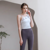 Camisole Yoga Top Padded Underwire Sleeveless Solid Gym Wear Women's Cute S~XL