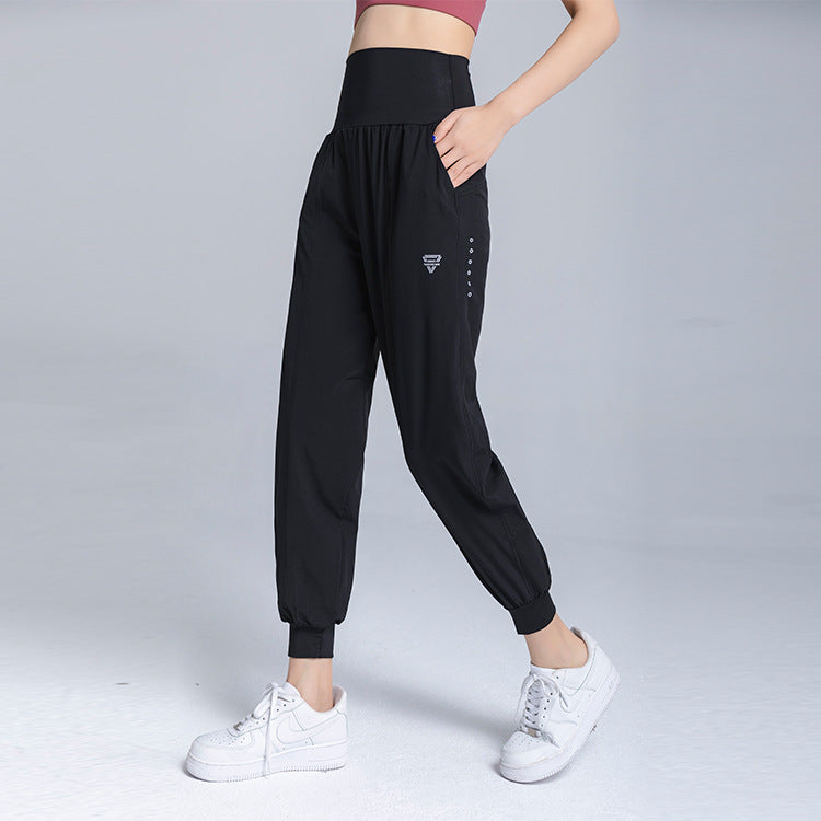 Yoga Bottoms, Jogger Pants, Yoga Pants, Relaxed, Available in 3 Colors, Quick Drying, High Waist, Elastic, With Pockets, Thin, Sports, Fitness, Running, Retro, Fashionable, Comfortable, Casual, Stylish, Loose Fit, S~XL