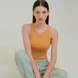 Tank top, yoga top, with cup, no shaking, no wire, asymmetrical hem, round neck, 4 colors available, sports, fitness, stylish, stretchy, sweat-wicking, quick-drying, slimming, breathable, straight bone structure, casual, SL