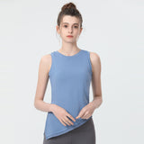 Yoga tops, round neck, 4 colors to choose from, sports, fitness, belly cover, durable, stylish, simple, easy to match, trendy, stylish, luxurious, great value, S~XL