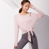 Long sleeve yoga top, round neck, long sleeve, solid color, fitness, sports, full of temperament, training, women's, S~L