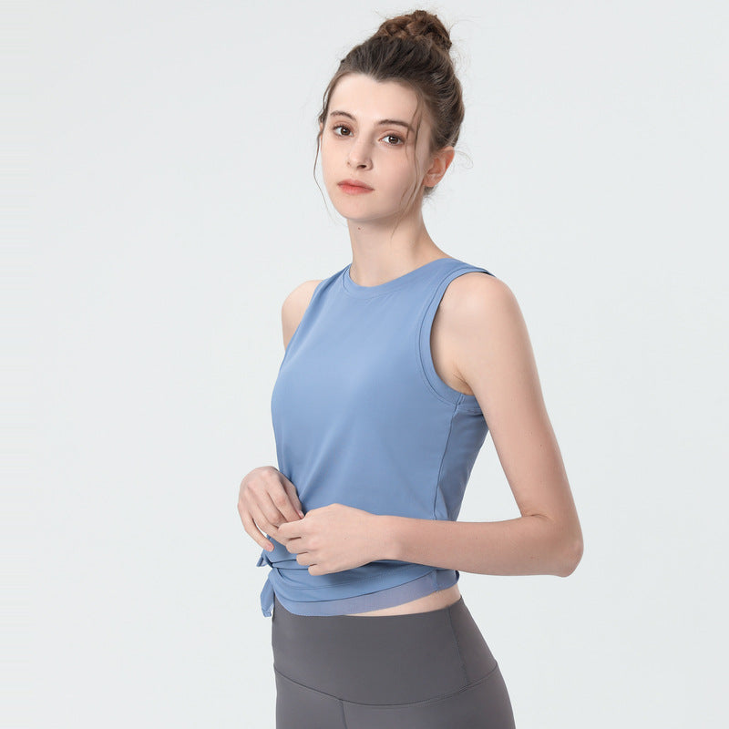 Yoga tops, round neck, 4 colors to choose from, sports, fitness, belly cover, durable, stylish, simple, easy to match, trendy, stylish, luxurious, great value, S~XL