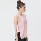 Yoga tops, round neck, 4 colors to choose from, sports, fitness, belly cover, durable, stylish, simple, easy to match, trendy, stylish, luxurious, great value, S~XL