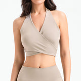 Yoga bra top, open back, with cups, back ribbon, bra, no shaking, large breasts, small breasts, v-neck, sports, fitness, gym, Pilates, hot yoga, stylish, stretchy, cute, recommended, padded, 4 colors available, SL 