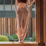 ジョガーパンツ ヨガパンツ 美脚 ポケット付き スリット ゴム おしゃれ ストレッチ ゆったり ハイウエスト 細見え 柔らかく クロス リブ 全4色 通気性 スポーツ フィットネス ランニング ピラティス S-XL