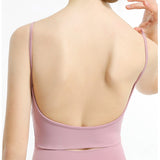 Bra top, yoga top, v-neck, plain, U-shaped back, open back, with cups, 10 colors, no wires, for women, belly button exposed, sweat absorbent, slimming, stretchy, sexy, Pilates, fitness, sports, hot yoga, S~XL 
